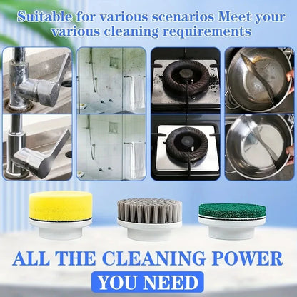 Electric Spin Scrubber With 5 Replaceable Brush Heads, Three-speed Adjustable Handheld Rechargeable Shower Scrubber
